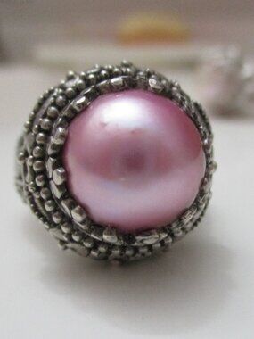 JTV ARTISAN OF BALI PINK MABE PEARL RING SIZE 9  NEW